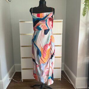 Anthropology Dress with Impasto Paint Print